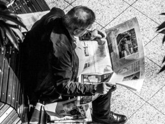 man, newspaper, news, bench, seating, monochrome, read, newspaper, newspaper, newspaper, newspaper, newspaper