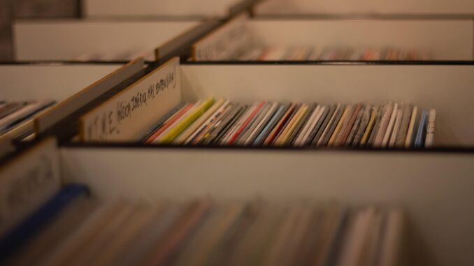 record shop, vinyl records, music, music store, albums, load, vinyl, retro