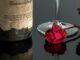 rose, wine, red, romantic, bottle, drink, glass, vintage, red rose, rose flower, wine glass, alcohol, beverage, cabernet sauvignon, wine bottle, reflection