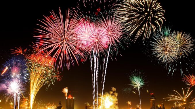 new year's eve, fireworks, city, sky, beacon, light, crackers, nature, fireworks display, fireworks show, pyrotechnics, celebration, night sky, colorful, party, night
