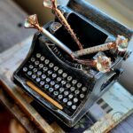 vintage typewriter, typewriter, poetry, writing, antique, pen holder