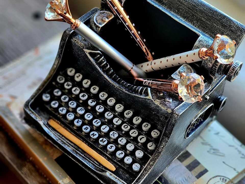 vintage typewriter, typewriter, poetry, writing, antique, pen holder