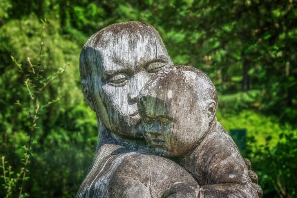 sculpture, wood, child, parent, figure, face, art, carving, wood carving, handmade, arts crafts, comfort, hug, embrace, wooden sculpture, artwork, sculpture, parent, art, art, comfort, comfort, comfort, comfort, comfort, hug, hug, hug, hug, embrace, embrace