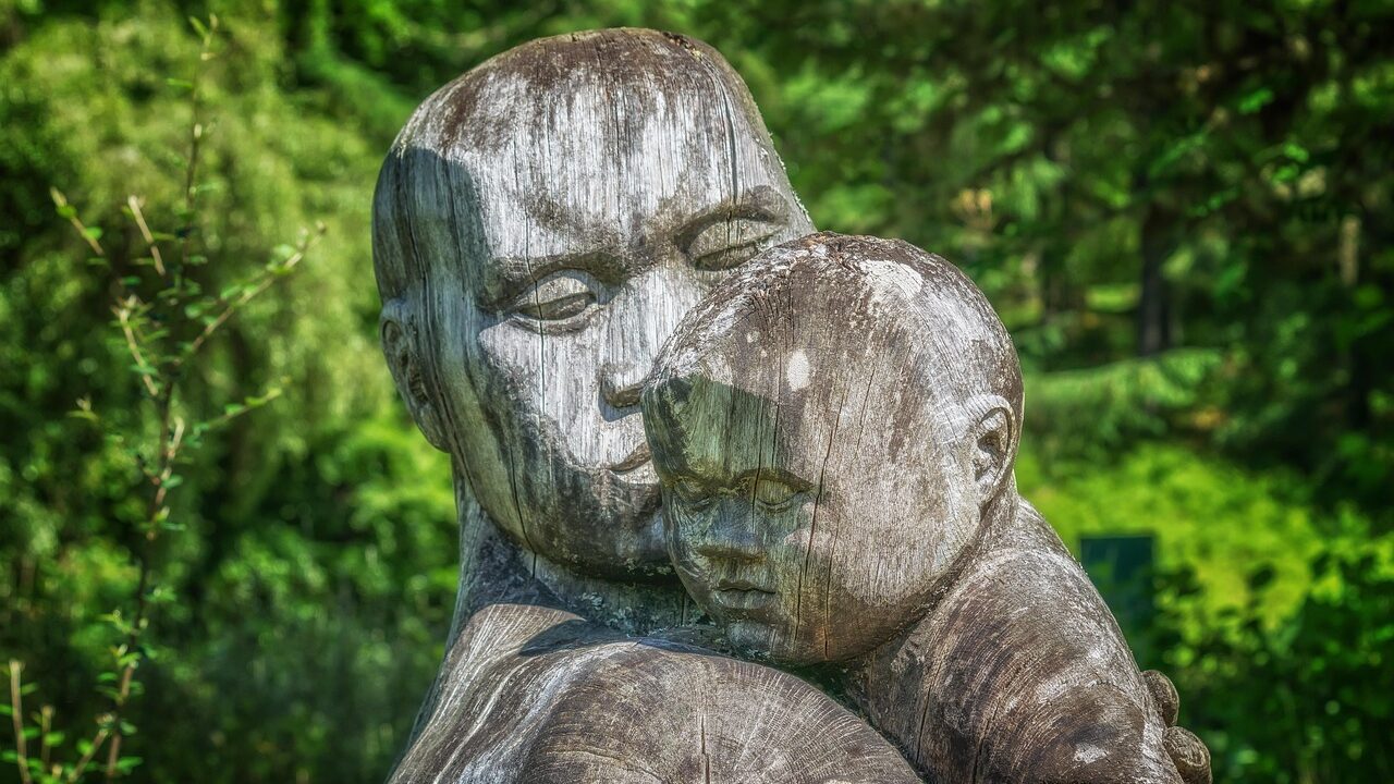 sculpture, wood, child, parent, figure, face, art, carving, wood carving, handmade, arts crafts, comfort, hug, embrace, wooden sculpture, artwork, sculpture, parent, art, art, comfort, comfort, comfort, comfort, comfort, hug, hug, hug, hug, embrace, embrace